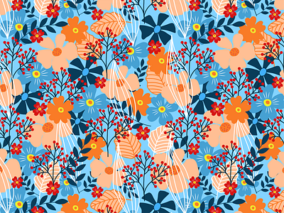 Floral pattern beautiful flower branding concept design floral illustration pattern vector