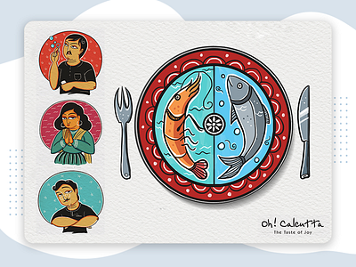 Oh! Calcutta Friendship Day Campaign Illustrations art direction bengali branding digital painting digitalart graphicdesign illustration painting patachitra restaurant branding