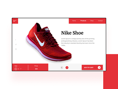 Nike Shoes clean design minimal nike shoes simple ui ui design web