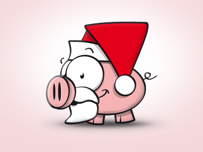 Pigture character christmas illustration pig xmas