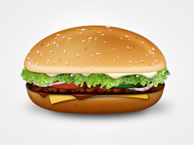 Burger Royal with Cheese burger cheese cheeseburger food hamburger icon illustration ketchup mayonnaise onions photoshop salad