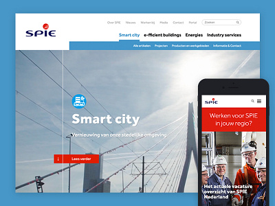 Corporate Website for Spie button corporate navigation redkiwi smart city spie video webdesign