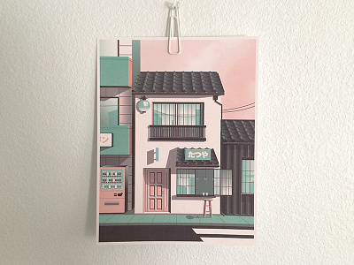 Tokyo Street Print illustration print reflection shadows street tokyo