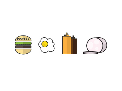 Deli Icons bbq burger deli egg food hot sauce icon illustration meat