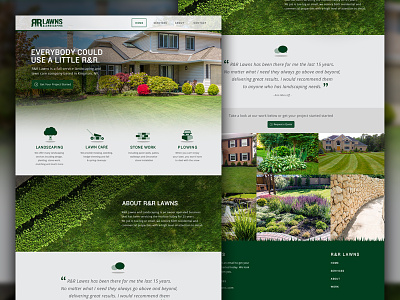 R&R Lawns and Landscaping Site branding graphic design interactive kingston landscaping lawn care rr lawns web design website