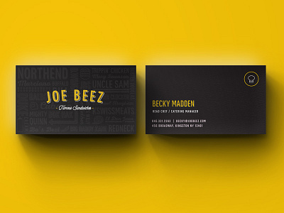 Joe Beez Business Cards branding business cards cards deli food identity layout rebrand restaurant sandwiches stationery subs