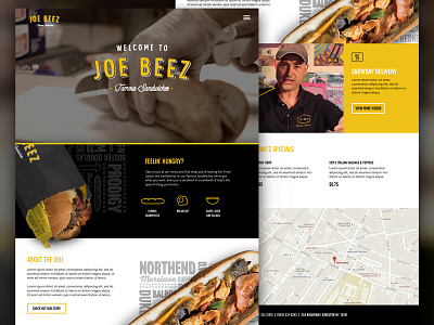 Joe Beez Homepage black branding deli food interactive restaurant subs ui ux web design website yellow