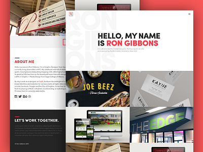 Portfolio Site Homepage branding identity interactive personal portfolio red redesign ui ux web design website