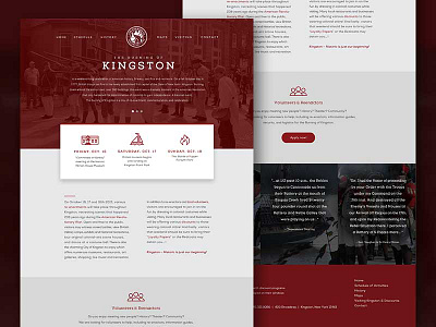 Burning of Kingston Landing Page burning of kingston event historic kingston new york reenactment ui upstate ux war web design website