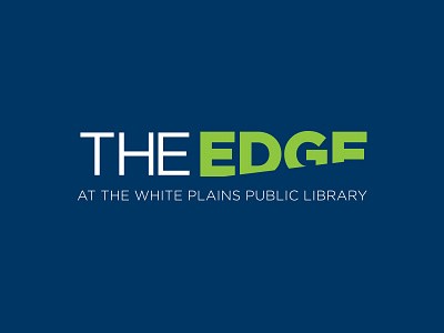 The Edge Logo branding digital edge green identity library logo tech teen teen center white plains