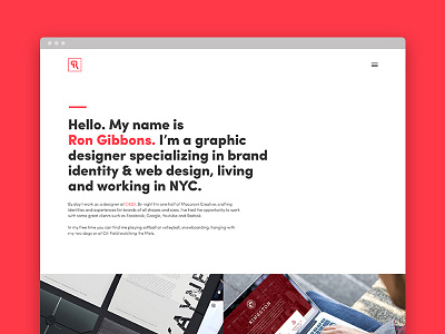 Personal Portfolio by Ron Gibbons on Dribbble