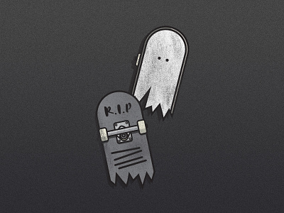 Rest in Pieces ghost illustration rest in peace skate skateboard skateboarding texture vector