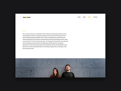 Macaroni About Page about design freelance macaroni moonlighting portfolio studio