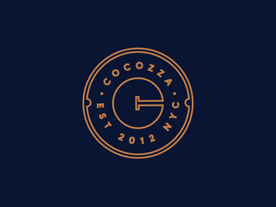 Cocozza Logo badge bronze construction gold foil monogram nail new york nyc restaurant retail