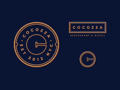 Cocozza System badge bronze construction gold foil monogram nail new york nyc restaurant retail