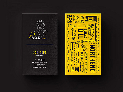 Beez Cards business cards deli food branding iconography illustration pattern restaurant branding sandwiches