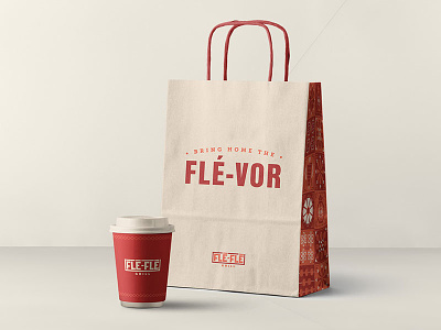 Flé-Flé Takeout Bags bag branding food food branding identity new york restaurant restaurant branding takeout