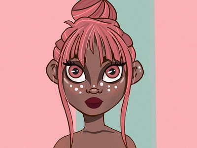 Pinky girl illustration pink procreate