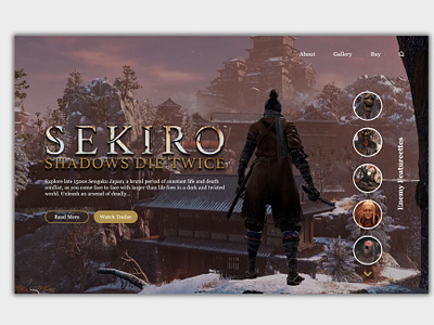 SEKIRO Shadows Die Twice- Landing Page adobe xd design designer gaming gaming website interfacedesign landingpage ui uidesign visual design web web app webdesign website