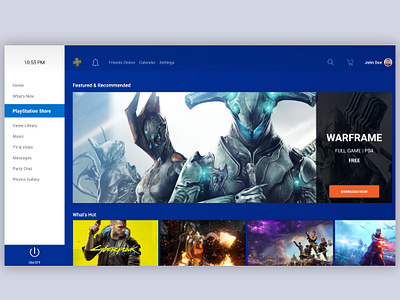 Playstation Dashboard Redesign adobe xd designer ui uidesign webdesign