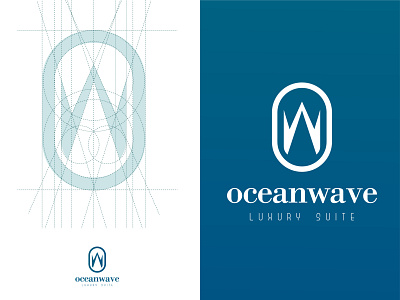 Oceanwaves ; Luxury Suite abstract abstract logo adobe illustrator blue logo brand identity branding design elegant golden ratio hotel branding icon logo logo design logo designer logo mark logodesign logotype luxury minimal o logo