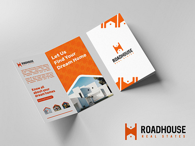 Roadhouse ; Leaflet design brand identity branding business logo clean design house logo leaflet design logo logo mark minimal print design real state