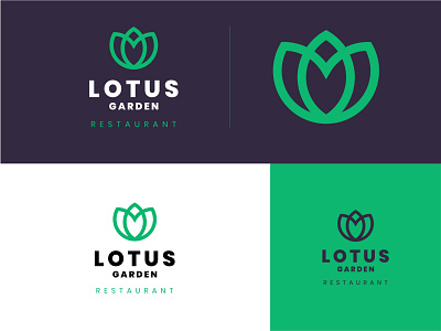 Lotus Garden Restaurant abstract adobe illustrator branding creative design logo logo mark logodesign lotus lotus logo minimal restaurant logo simple