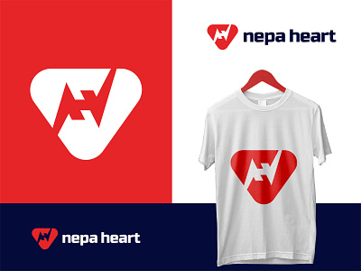 Nepa Heart abstract adobe illustrator attractive logo brand designer branding clothing brand clothing brand logo clothing label creative logo design flat logo logo design logo mark logodesign logomark minimal nepali design sports logo