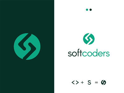 softcoders abstract brand identity branding design flat logo logo mark logodesign minimal minimalist s letter s logo software company