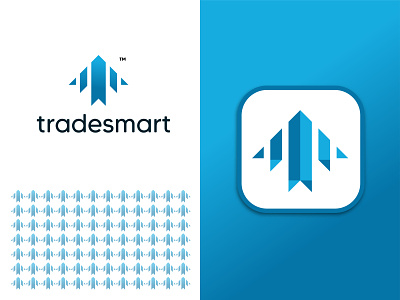 Tradesmart Logo abstract branding clean design letermark logo logo mark logodesign logodesigner logomark minimal minimalist simple t logo trading