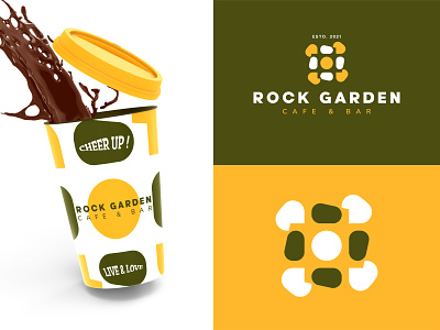 ROCK GARDEN LOGO CONCEPT branding design flat food garden illustration logo logo mark logodesign minimal nature restaurant logo rock symbol vector