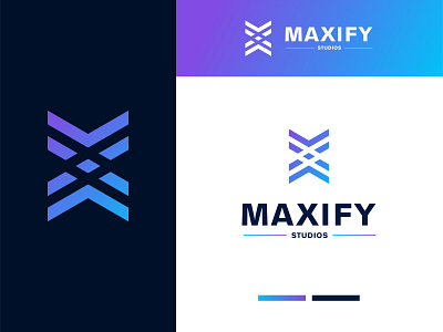 Maxify Logo abstract brand branding creative design gradient illustration logo logo mark logodesign logomarca logomark m logo minimal minimalism shot vector
