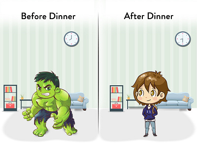 Before and after having dinner! creativity design digital art graphic design illustration vector