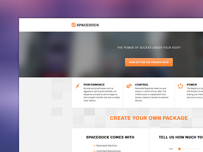 Spacedock website mockup clean design flat html mockup on website ui website