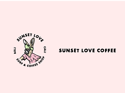 Sunset Love Surf & Coffee Shop animal art direction bold branding font graphic design illustration logo logodesign retro typography vector vintage
