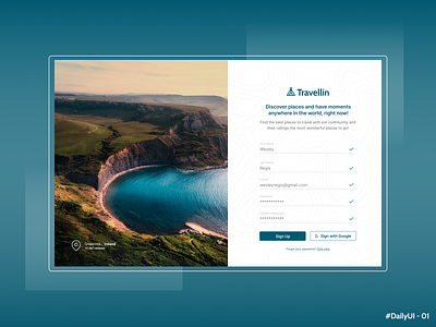 Daily UI - 01 / Sign Up daily ui dailyuichallenge interface sing in sing up ui design