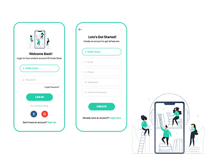Sign In UI audiobooks ui design illustration inspiration sign in ui ui uidesign user interface ux
