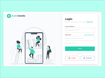 Sign In UI app audiobooks ui branding design illustration inspiration sign in ui uidesign user interface ux vector web sign in ui