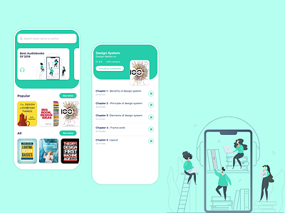 Audiobooks UI app audiobooks home ui audiobooks ui design homeui illustration inspiration uidesign user interface ux vector