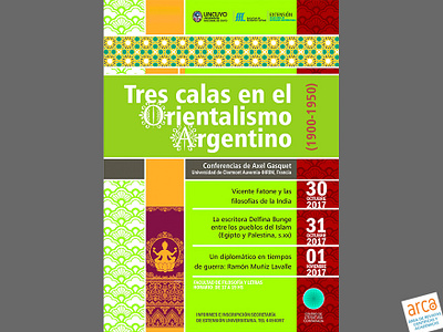 Tres calas en el orientalismo argentino - afiche collage design poster design