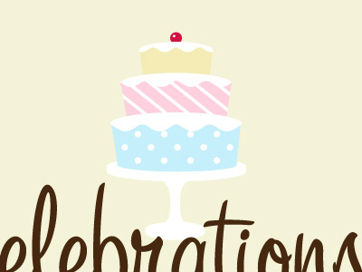 Celebrations cake logo vector vintage wedding