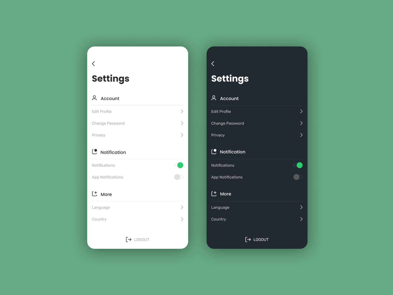 App UI - Settings Screen by prajakta pawar on Dribbble