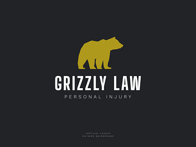 Grizzly Law Vertical Logo Lockup attorney bear branding design grizzly law firm logo