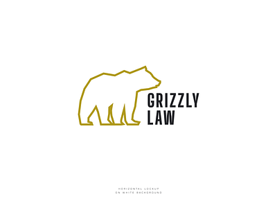 Grizzly Law Logo Horizontal Lockup attorney bear branding design grizzly law firm logo