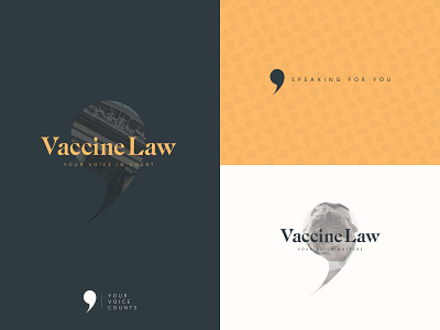 Vaccine Law Brand Identity branding design law law firm logo speech bubble voice voice bubble