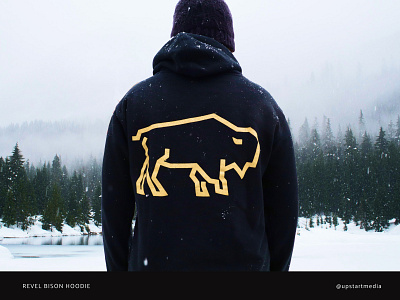 Revel Bison Hoodie bison branding design hoodie logo real estate swag vector