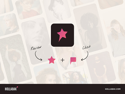 Hollabak Star Logo app branding chat design hair hairstyle icon logo review star