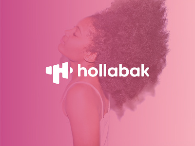 Hollabak Rejected Logo app app icon branding design gradient hair hair stylist logo megaphone pink
