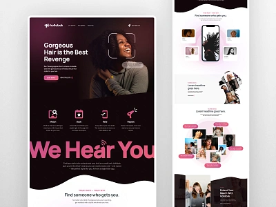 Hollabak Website V1 branding design female hair megaphone stylist ui ux web website