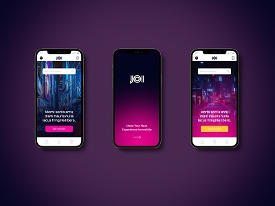 JOI App Homescreens app app design branding design home screen mobile pink splash screen ui ux